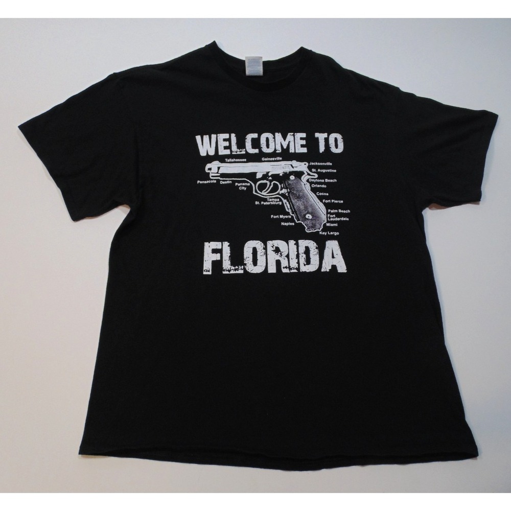 Welcome To Florida Pro Gun Rights Florida Map Men's‎ XL T-shirt Delta Pro Weight